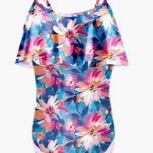 Girls One Piece Swimsuits Quick Dry Beach Swimwear Bathing Suit - Size 9